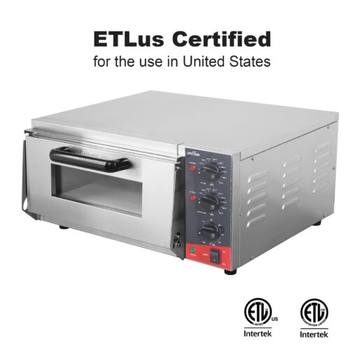 CROSSON ETL listed Commercial 16 inch Countertop Electric Pizza Oven with pizza stone, Multipurpose Indoor Pizza oven for Restaurant use,120V/1800W - Image 5