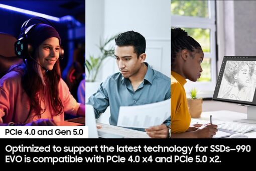 SAMSUNG 990 EVO SSD 2TB, PCIe Gen 4x4, Gen 5x2 M.2 2280 NVMe Internal Solid State Drive, Speeds Up to 5,000MB/s, Upgrade Storage for PC Computer, Laptop, MZ-V9E2T0B/AM, Black - Image 3