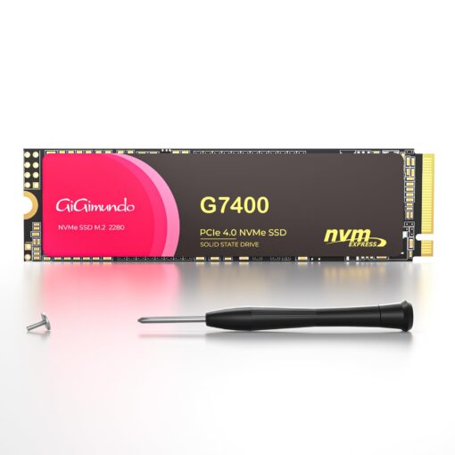 GiGimundo G7400 2TB M.2 PCIe Gen 4.0x4 NVMe SSD – Max 7400MB/s Read, 6800MB/s Write, Ultimate Performance, Ultra Fast Speed for Gamers & Creators