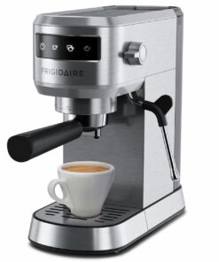 Frigidaire 20 Bar Small Espresso Machine with Milk Frother and Tamper - Makes Cappuccinos, Lattes, and More, Stainless Steel
