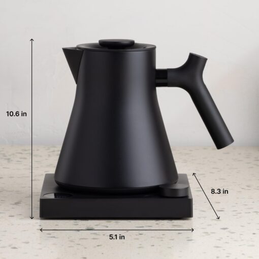 Fellow Corvo EKG Pro Electric Tea Kettle - Quick Heating, Precise Temperature Control Electric Kettle, Scheduling, Built-in Brew Timer for Boiling Water - Matte White with Maple Handle - 0.9 Liter - Image 2