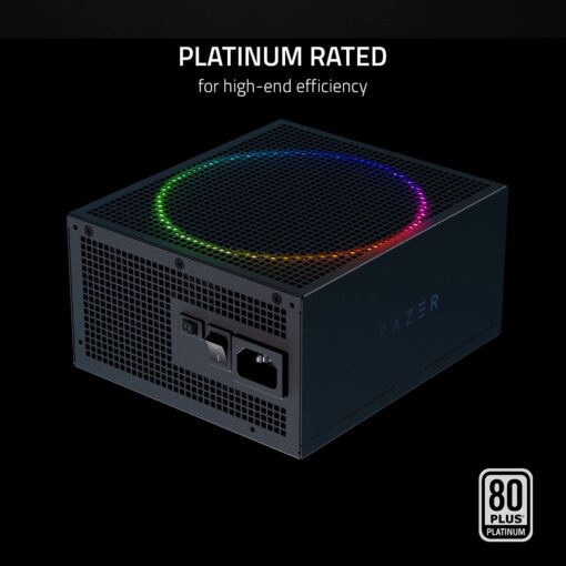 Razer Katana Power Supply aRGB PSU: Silent, Powerful aRGB 140mm PWM Fan - Chroma aRGB - Modular by Design - 80 Plus Platinum Rated - Zero RPM Mode - 850W - Image 5