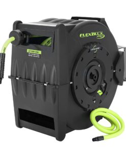 Flexzilla Pro Levelwind Retractable Air Hose Reel, 3/8 in. x 50 ft., Heavy Duty, Lightweight, Hybrid, ZillaGreen - L8305FZ