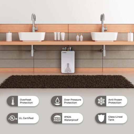 CAMPLUX Electric Mini-Tank Water Heater ME40 4.0 Gallons, Point of Use No Wait for Hot Water Under Kitchen Sink 120V 1440W, Wall or Floor Mounted, UL Listed - Image 6