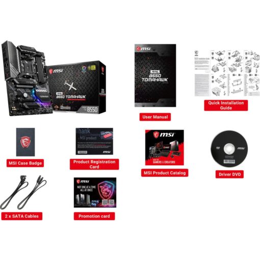 MSI MAG B550 TOMAHAWK Gaming Motherboard (AMD AM4, DDR4, PCIe 4.0, SATA 6Gb/s, M.2, USB 3.2 Gen 2, HDMI/DP, ATX, AMD Ryzen 5000 Series processors) - Image 2