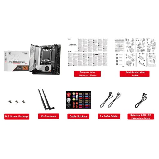 MSI MPG B650I Edge WiFi Gaming Motherboard (AMD Ryzen 9000/8000/7000 Series Processors, AM5, DDR5, PCIe 4.0, M.2, SATA 6Gb/s, USB 3.2 Gen 2, HDMI, Wi-Fi 6E, Bluetooth 5.3, 2.5Gbps LAN, Mini-ITX) - Image 4