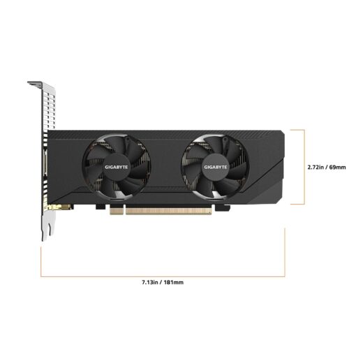 GIGABYTE GeForce RTX 3050 OC Low Profile 6G Graphics Card, 2X WINDFORCE Fans, 6GB GDDR6 96-bit GDDR6, GV-N3050OC-6GL Video Card - Image 3