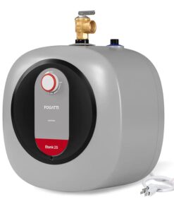 Electric Mini Tank Water Heater, FOGATTI 2.5 Gallon Point of Use Instant Hot Water Heater 120V 1440W, Small Hot Water Heater, Under Sink, Wall or Floor Mounted, Easy to Install