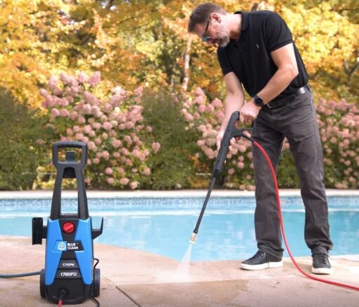 AR Blue Clean, BC142HS Electric Pressure Washer, 1700 PSI, 1.7 GPM, 11 AMP, 15 Degree Nozzle, Easy Squeeze Spray Gun, Foam Cannon, Extension Lance, 25' Hose, Compact Ergonomic Handle Design, 18 Lbs - Image 17
