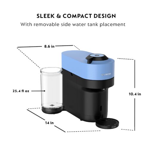 Nespresso Vertuo Pop+ Coffee and Espresso Machine by De'Longhi with Aeroccino Milk Frother, Pacific Blue - Image 2
