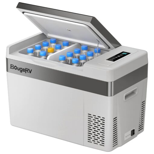 BougeRV 12 Volt Refrigerator 12V Car Fridge 30 Quart Portable Freezer Compressor Cooler -7℉~50℉ Compressor Freezer, 12/24V DC 110~240 Volt AC, for Truck RV SUV