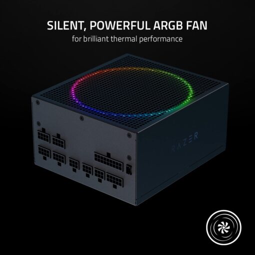 Razer Katana Power Supply aRGB PSU: Silent, Powerful aRGB 140mm PWM Fan - Chroma aRGB - Modular by Design - 80 Plus Platinum Rated - Zero RPM Mode - 850W - Image 3