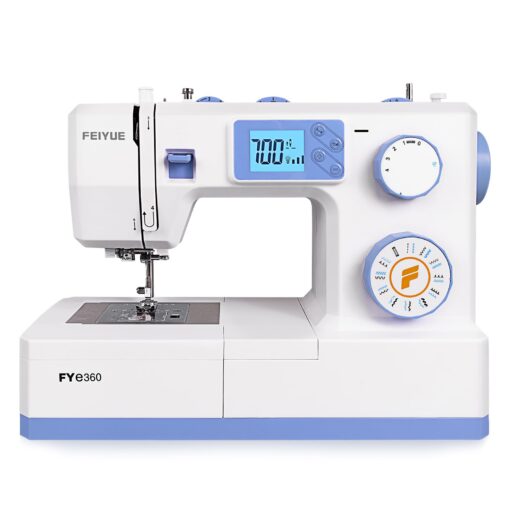 FEIYUE FYe360 Sewing Machine with Adjustable Needle Positions, LCD Display, Automatic Needle Threader, Full Size & Portable, 23 Built-in Stitches