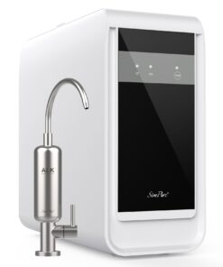 SimPure Q3-600 Reverse Osmosis System with ALK Faucet, 600 GPD 8 Stage Under Sink RO Water Filtration, Tankless RO Water Filter, PH+, Acid-Base Balance, Remineralization Water, NSF/ANSI 58 Certified