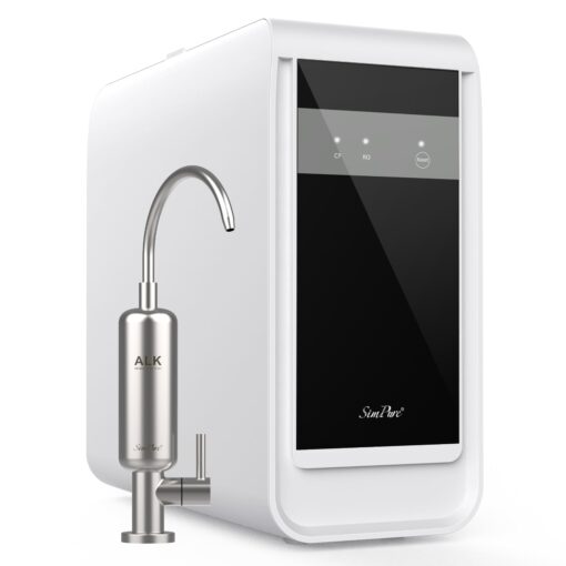 SimPure Q3-600 Reverse Osmosis System with ALK Faucet, 600 GPD 8 Stage Under Sink RO Water Filtration, Tankless RO Water Filter, PH+, Acid-Base Balance, Remineralization Water, NSF/ANSI 58 Certified