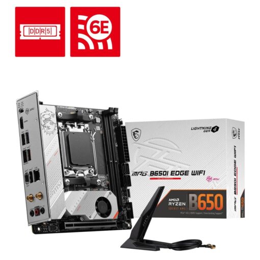 MSI MPG B650I Edge WiFi Gaming Motherboard (AMD Ryzen 9000/8000/7000 Series Processors, AM5, DDR5, PCIe 4.0, M.2, SATA 6Gb/s, USB 3.2 Gen 2, HDMI, Wi-Fi 6E, Bluetooth 5.3, 2.5Gbps LAN, Mini-ITX) - Image 3