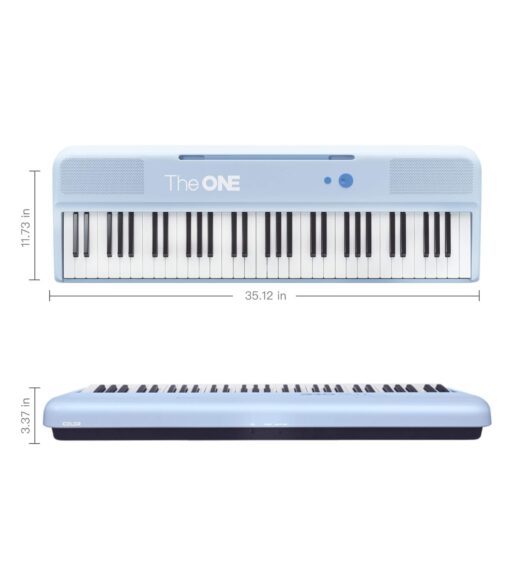 The ONE Smart Keyboard COLOR 61 Keys Piano Keyboard, Music Keyboard with 256 Timbres, 64 Polyphony, 2 Speakers, Built-in LED Lights and Free Apps (Blue) - Image 2
