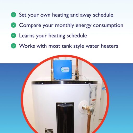 Aquanta Digital Water Heater Timer. WiFi Smart Water Heater Controller. Reduce Electricity Waste. Installs in Minutes, No Plumbing Required. for Electric Water Heater, Leak Sensor Included - Image 3