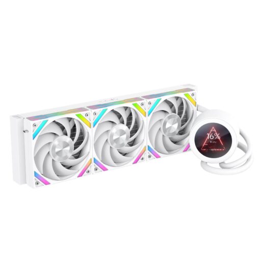 SAMA Q70 CPU Liquid Cooler, 360MM Water AIO CPU Cooler with 2.8" LCD Display, Magnetic Detachable, XT120 Modular Fans LCP Blade, Bonus Stands, 115X, 2011, 1200, 1700, 1851， AM4, AM5 Black