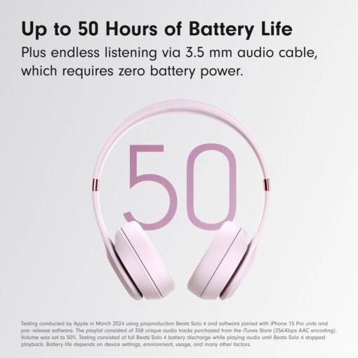 Beats Solo 4 Wireless Headphones with 20W Power Adapter - Cloud Pink - Image 6