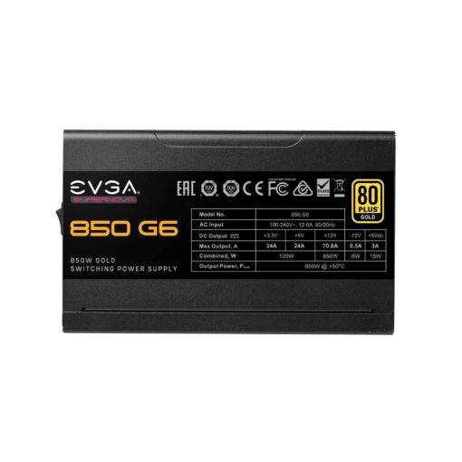 EVGA 850 G6, 80 Plus Gold 850W, Fully Modular, Eco Mode with FDB Fan, 100% Japanese Capacitors,10 Year Warranty, Includes Power ON Self Tester, Compact 140mm Size, Power Supply 220-G6-0850-X1 - Image 4