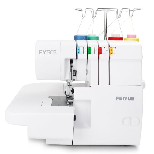 FEIYUE FY505 Serger Overlock Machine with 2/3/4 Thread Capability, Built-in Rolled Hem, Durable Heavy-Duty Metal Frame, Adjustable Differential Feed