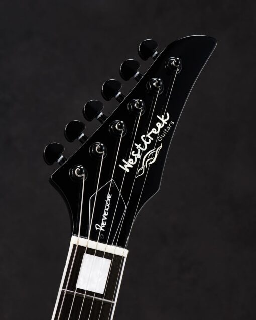 WestCreek Revenge Solid Body Electric Guitar, Heavy Metal Guitar, Right Handed, Heavy Metal Pickups, Rounded End Jumbo Frets, Bone nut, Rosewood Fretboard, Mahogany Body (White)… - Image 3