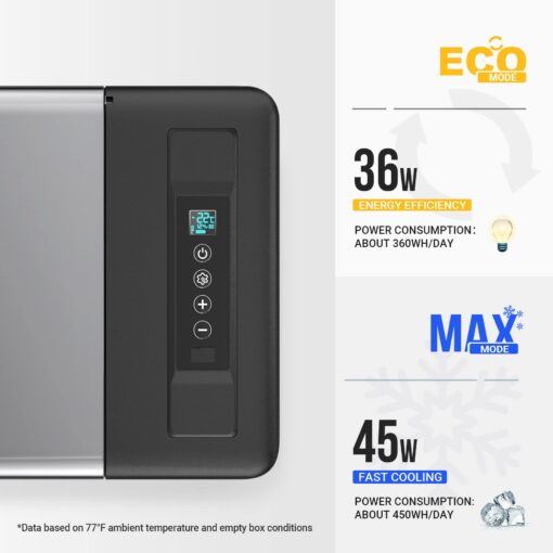 BougeRV 12 Volt Refrigerator 12V Car Fridge 23 Quart Portable Freezer Compressor Cooler 12/24V DC 110~240V AC for Truck Van RV SUV Boat Travel Camping Road Trips Tailgating -7℉~50℉ (Black) - Image 7