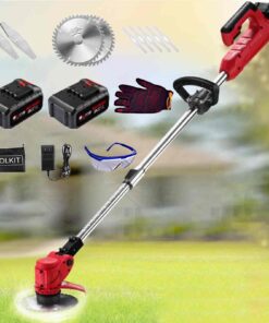 JXCAA Electric Lawnmower Battery Powered, Small Electric Lawn Mower, Adjustable Head, All-Copper Brushless High-Power Motor, 21v 3.0ah Lithium Battery, 16 Sets
