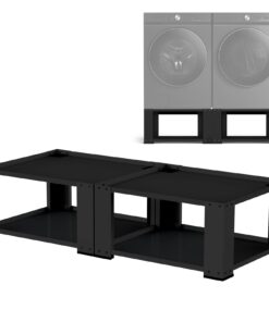 2 Pack Laundry Pedestal for Washer and Dryer - Fit 27 and 28 Inch Washer and Dryer Stand Heavy Duty Steel Universal Washing Machine Raiser 700lbs Capacity 15.7'' Height Black