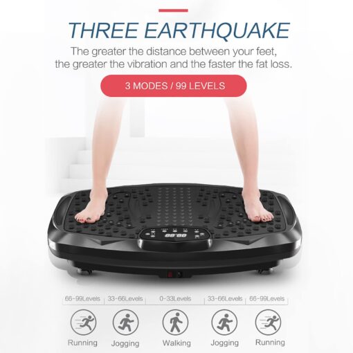 NIMTO Vibration Plate Exercise Machine Whole Body Workout Vibration Fitness Platform for Home Fitness & Weight Loss + BT + Remote, 99 Levels (Black) - Image 5