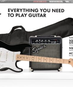 Squier 6 String Electric Guitar Pack, Right, Black (0371720006)