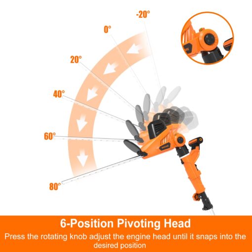 GARCARE 2 in 1 Electric Hedge Trimmer, Corded 4.8A Pole Hedge Trimmer with 18 Inch Laser Cut Blade - Image 4