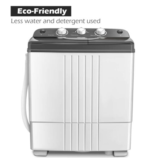 Giantex EP20313 Portable, 20lbs Capacity Combo, 12lbs Washer and 8lbs Spinner, Compact for Apartment RV, Gray & White Washing Machine - Image 4