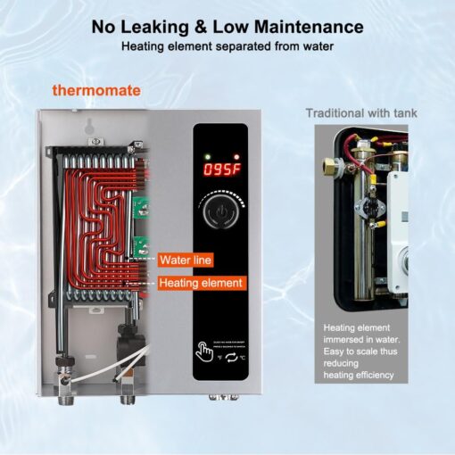 ThermoMate Electric Tankless Water Heater, 11kW 208~240 Volt, On Demand Instant Hot Water Heater, Self Modulating Energy Saving, Save Space, 2.15GPM at 35°F Rise - Image 4