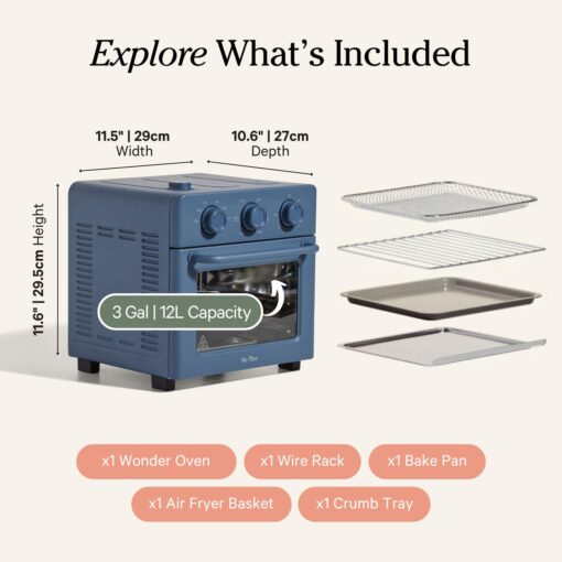 Our Place Wonder Oven | 6-in-1 Air Fryer & Toaster Oven with Steam Infusion | Compact, Countertop Friendly, Fast Preheat, Multifunctional | Air Fry, Toast, Roast, Bake, Reheat & Broil | Blue Salt - Image 4