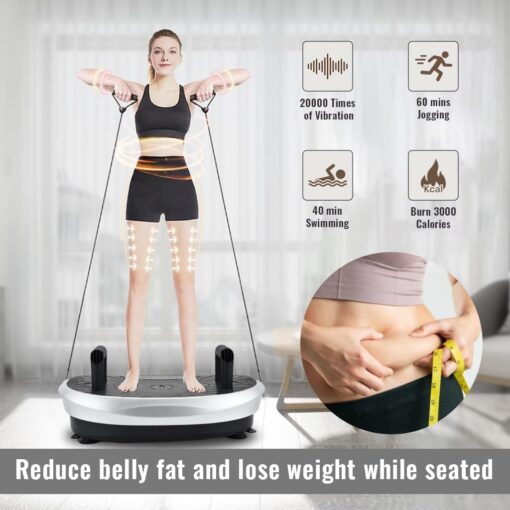 EILISON FITABS 3D Vibration Plate Exercise Machine - Ocsillation, Pulsation + 3D Motion Vibration Platform | Whole Body Viberation Machine for Lymphatic Drainage, Weight Loss, Recovery (Fitabs Silver) - Image 6