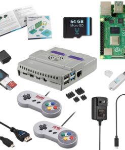 Vilros Raspberry Pi 4 8GB Gaming Kit - Retro Game Console with 2 SNES Style Gamepads, SNES Style Case, 32GB SD Card Preloaded with NOOBS, 8GB Flash Drive & Power Supply