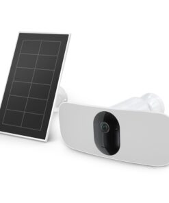 Arlo Pro 3 Floodlight Camera with Solar Panel Bundle | Outdoor | Wireless Security Camera with LED Floodlight, Color Night Vision, 2K Resolution with HDR | Battery gets Charged with Solar Panel, White