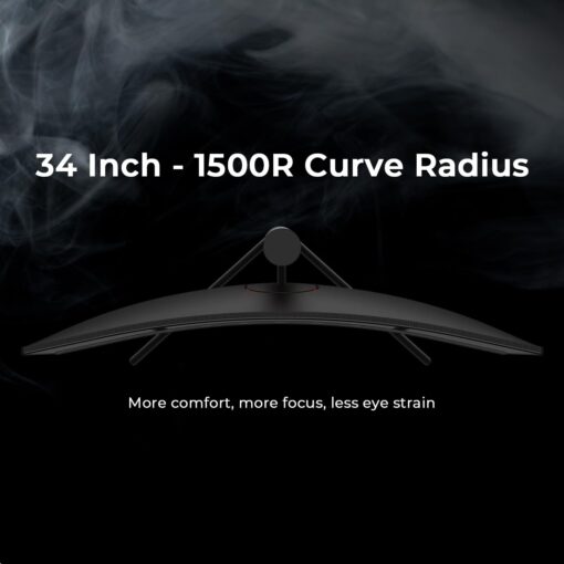 Deco Gear 34" 3440x1440 21:9 Ultrawide Curved Monitor, 180Hz, HDR10, 4000:1 Contrast Ratio, 99% sRGB, 16.7 Million Colors, Adaptive Sync, Blue Light Reduction - Image 5