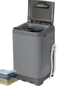 Deco Home Fully Automatic Portable Washing Machine, 1.8 cu. ft., 16lb Capacity, 10 Smart Cleaning Programs, Water Inlet and Drain Pump