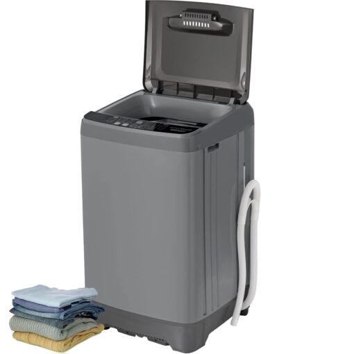 Deco Home Fully Automatic Portable Washing Machine, 1.8 cu. ft., 16lb Capacity, 10 Smart Cleaning Programs, Water Inlet and Drain Pump