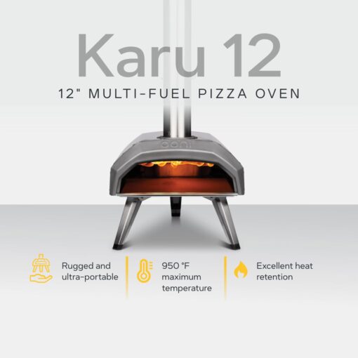 Ooni Karu 12 Multi-Fuel Outdoor Pizza Oven – Portable Wood and Gas Fired Pizza Oven with Pizza Stone, Outdoor Ooni Pizza Oven - Woodfired & Stonebaked Pizza Maker, Countertop Dual Fuel Pizza Oven - Image 10
