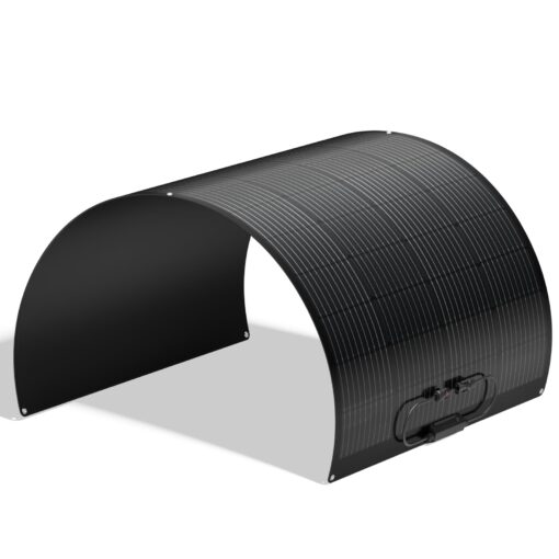 BougeRV Arch 200 Watts Fiberglass Flexible Solar Panel, Portable Bendable 12 Volts 10BB Mono Cell for RV Camping Home Boat Marine Curve Surface Black - Image 3