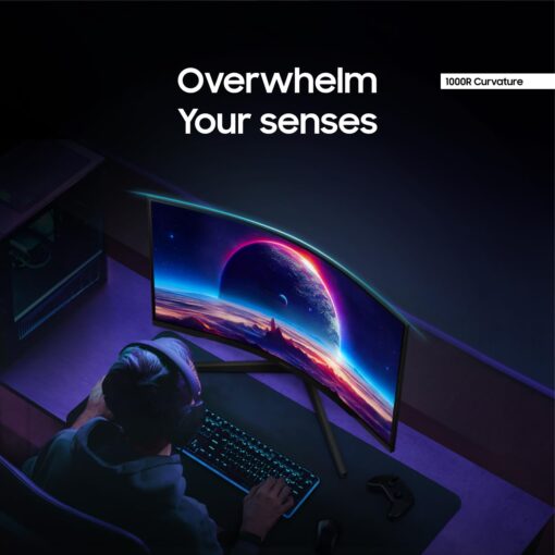 SAMSUNG 32” Odyssey G55C Series QHD 1000R Curved Gaming Monitor, 1ms(MPRT), HDR10, 165Hz, AMD Radeon FreeSync, Eye Care, Glare Free, Sharp Resolution LS32CG550ENXZA, 2024 - Image 9