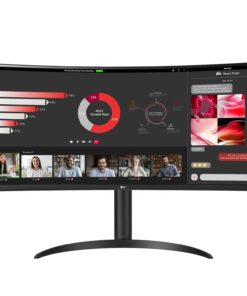 LG 34WR55QC-B 34" Curved UltraWide WQHD HDR 10 100Hz Monitor with USB Type-C, 3440x1440 Curved Display, 100Hz Refresh Rate, AMD FreeSync, Borderless Design