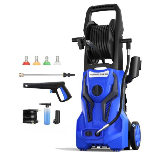 Electric Pressure Washer - 5000PSImax 3.2GPM ZHUOLIN Power Washer for Cars Washing with 25FT Pressure Hose, Light Blue