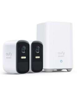 eufy security, eufyCam 2C Pro 2-Cam Kit, Wireless Home Security System with 2K Resolution, 180-Day Battery Life, HomeKit Compatibility, IP67, Night Vision, and No Monthly Fee.