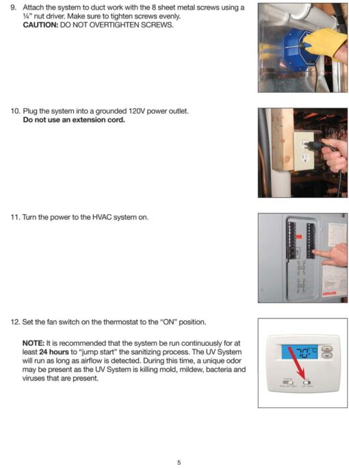 OdorStop OS72PRO UV Air Purifier 72W System with Energy Saving Airflow Sensor and 16-in Bulbs - Image 3