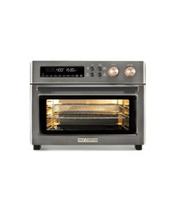 VAL CUCINA Infrared Heating Air Fryer Toaster Oven, Extra Large Countertop Convection Oven 10-in-1 Combo, 6-Slice Toast, Enamel Baking Pan Easy Clean with Recipe Book, Black Matte Stainless Steel